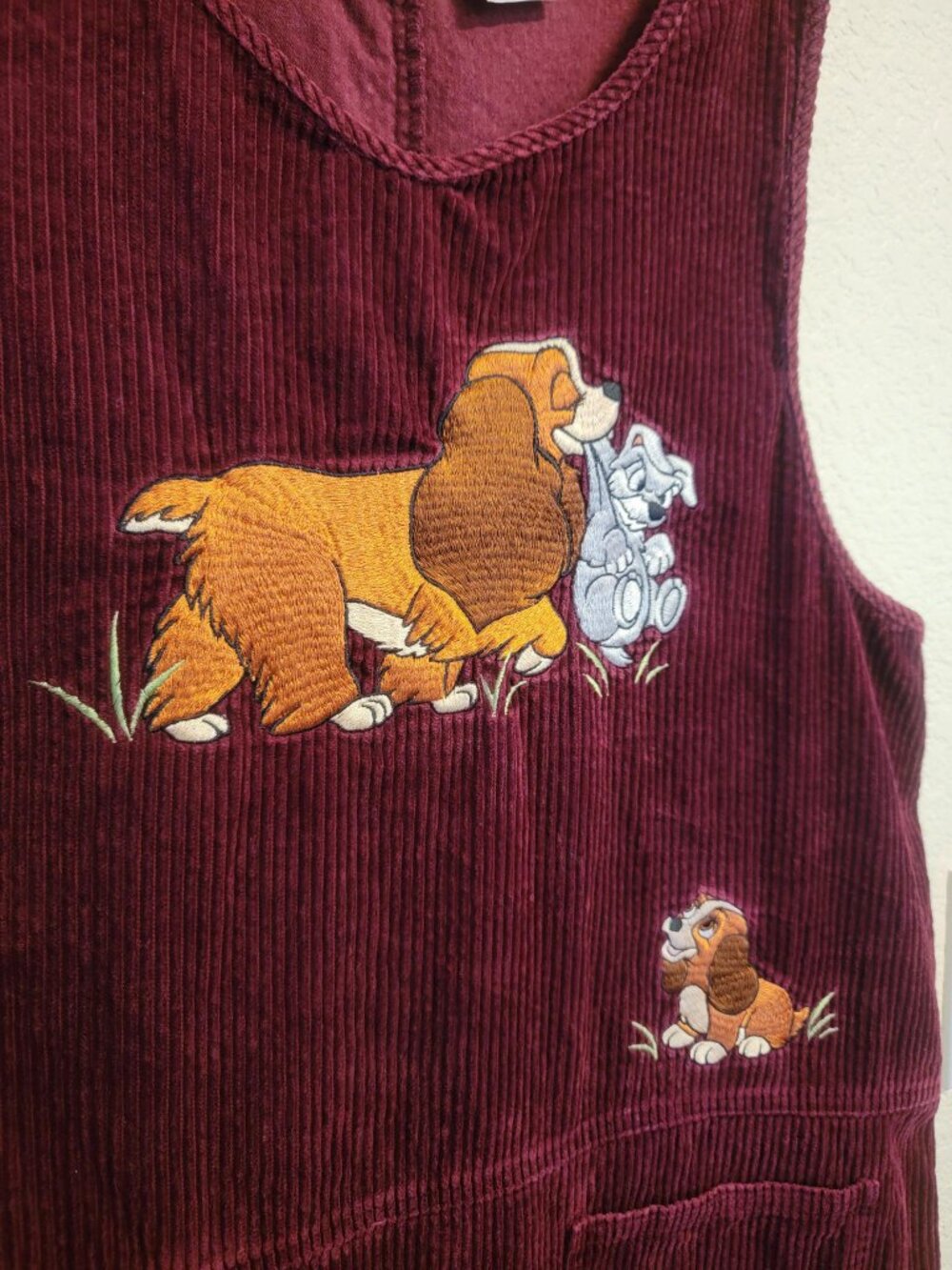 Vintage Disney Lady & The Tramp Corduroy Dress - Picture 2 of 8